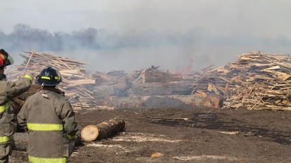 Fire at a timber company caused by lack of saw dust management